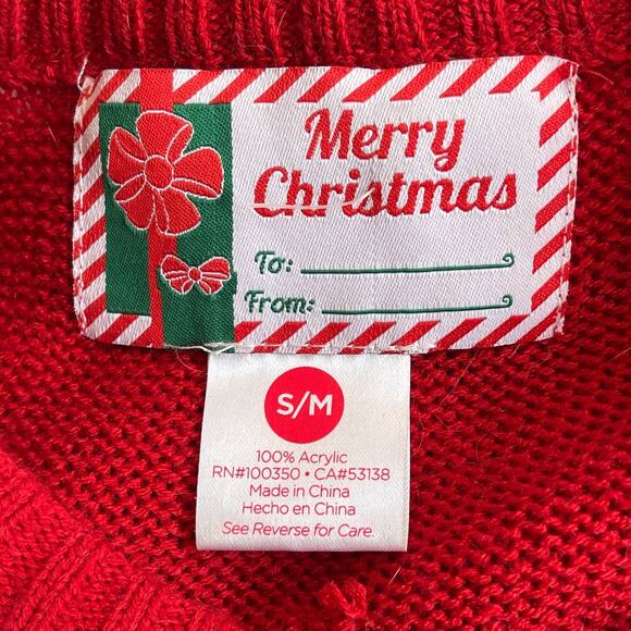 Merry Christmas Light Up Santa Suit Yourself Ugly Holiday Sweater Size S/M - Picture 4 of 6